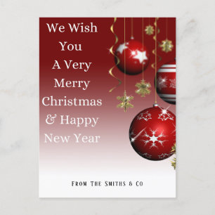 Weihnachten Rote Ornamente in Rot Ombre Hintergrun