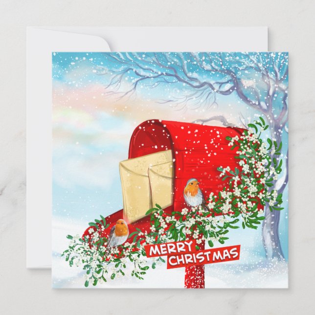 Weihnachten - Rote Post Box Weihnachtskarten (Vorderseite)