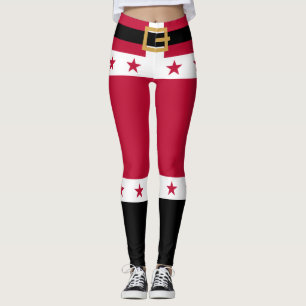 Weihnachten Rote Sterne Gürtel Weihnachtsmann Frau Leggings