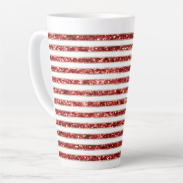 Weihnachten - Roter Glitzer Streifen Milchtasse