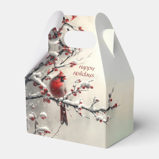 Weihnachten - Roter Kardinal Geschenkboxen Geschenkschachtel (Vorderseite)