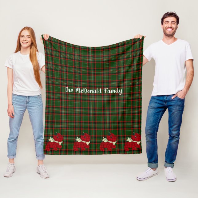 Weihnachten, Roter und Grüner Tartan Kariert, Scot Fleecedecke (Beispiel)