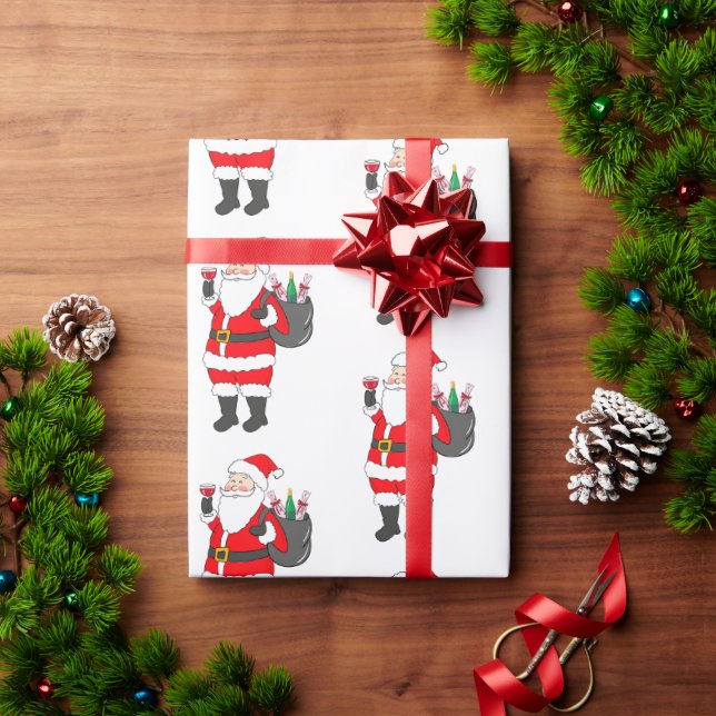 Weihnachten - Roter Wein Lover Geschenkpapier (Feiertagsgeschenk)
