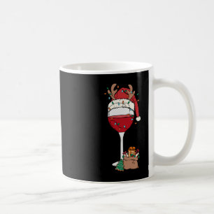 Weihnachten Roter Wein Weihnachtsmannmütze Rentier Kaffeetasse