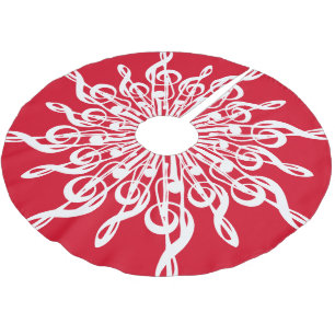Weihnachten Roter Zierbaum Clef Schneeflocke Polyester Weihnachtsbaumdecke