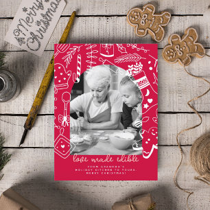 Weihnachten Rotes Backen Spiralen Bright Foto Card