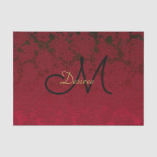 Weihnachten Rotes Gold Schwarzes Winter Monogramm Seidenpapier