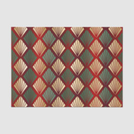 Weihnachten Rotes Grün Art Deco Seidenpapier