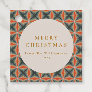 Weihnachten Rotes Grün Mitte Jahrhundert Stars Cus Geschenkanhänger