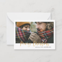 Weihnachten Rotes kariertes Foto Weihnachtskarte Mitteilungskarte