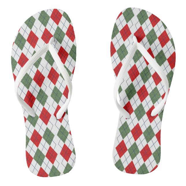 Weihnachten Rotes Muster Urlaub Elegante Flip Flops (Fußbett)