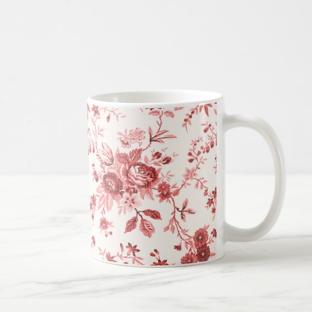 Weihnachten rotes schäbiges Toile Tasse (Rechts)