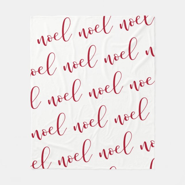 Weihnachten | rotes und weißes Weihnachtsskript Fleecedecke (Vorderseite)