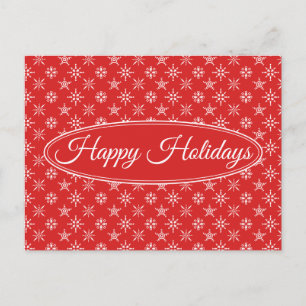 Weihnachten Rotes Weiß Elegante Feiertage Postkarte