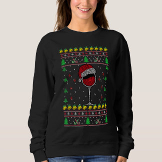 Weihnachten Rotwein Glas Kostüm hässlicher Weihnac Sweatshirt