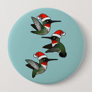 Weihnachten Ruby-throated Hummingbird Button