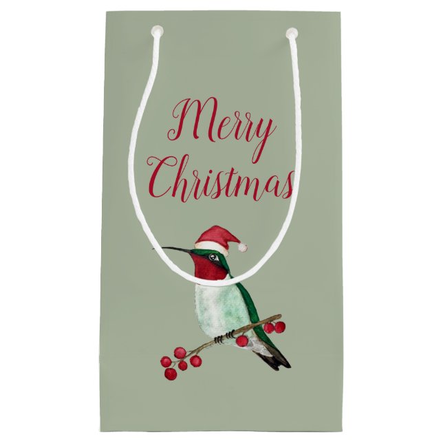 Weihnachten Ruby-throated Hummingbird Kleine Geschenktüte (Vorderseite)