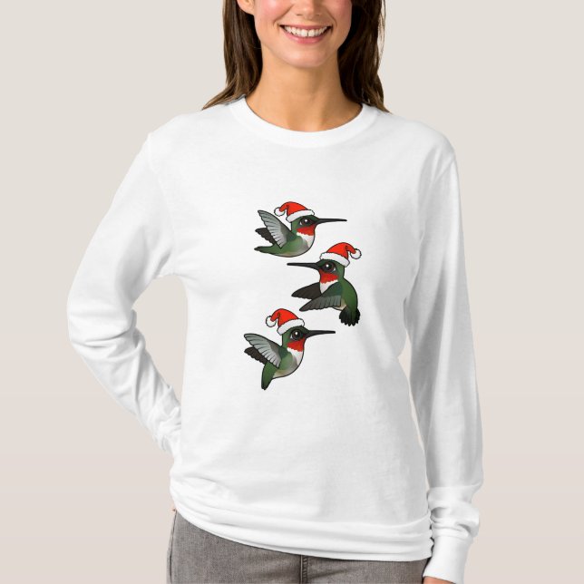 Weihnachten Ruby-throated Hummingbird T-Shirt (Vorderseite)