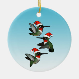 Weihnachten Ruby-throated Hummingbirds Keramik Ornament