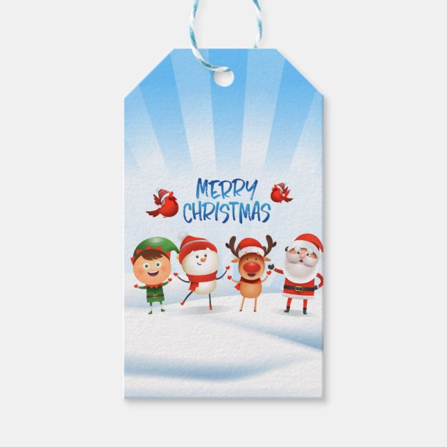 Weihnachten Rudolf Der Rentier und seine Freunde Geschenkanhänger (Vorderseite)