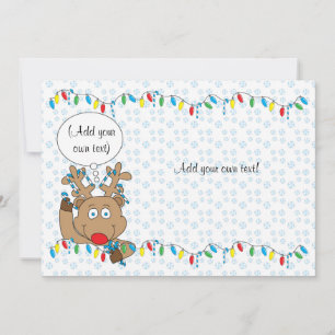 Weihnachten Rudolph 2sid/flat/card/& env 7"x5"