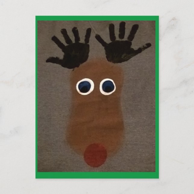 Weihnachten Rudolph, der Rotnasen-Rentier Postkarte (Vorderseite)