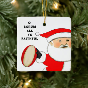 Weihnachten Rugby Keramikornament