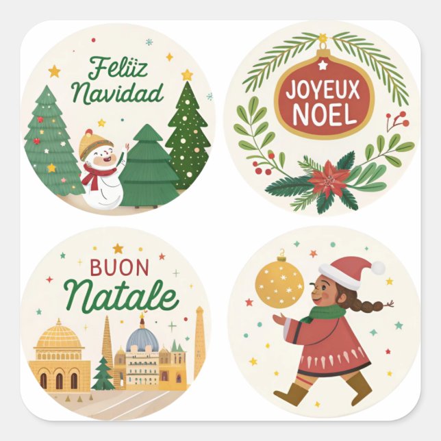 Weihnachten rund um das World Sticker Set feiern (Vorderseite)
