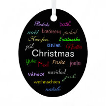 Weihnachten rund um die Welt in Schwarz-Oval Metal