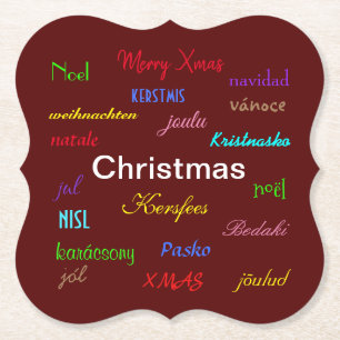 Weihnachten rund um die Welt Moderne rote Klammer Untersetzer