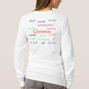 Weihnachten rund um die Welt weiß und Farben T-Shirt