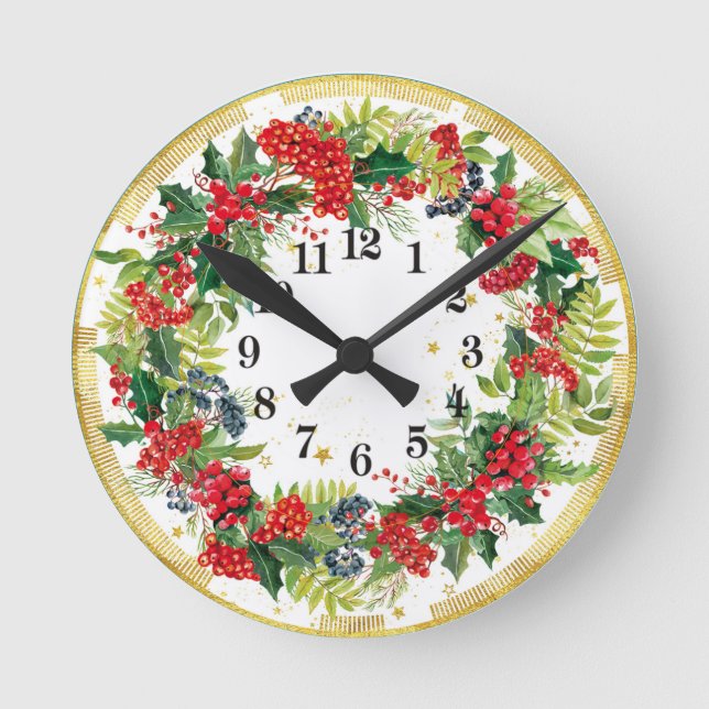 Weihnachten Runde Wanduhr (Vorderseite)