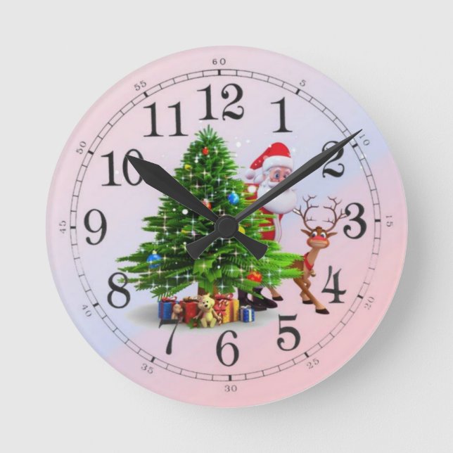 Weihnachten Runde Wanduhr (Vorderseite)