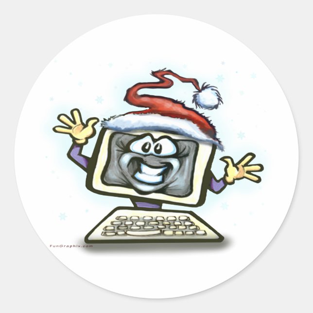 Weihnachten Runder Aufkleber (Vorderseite)