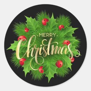 Weihnachten runder aufkleber