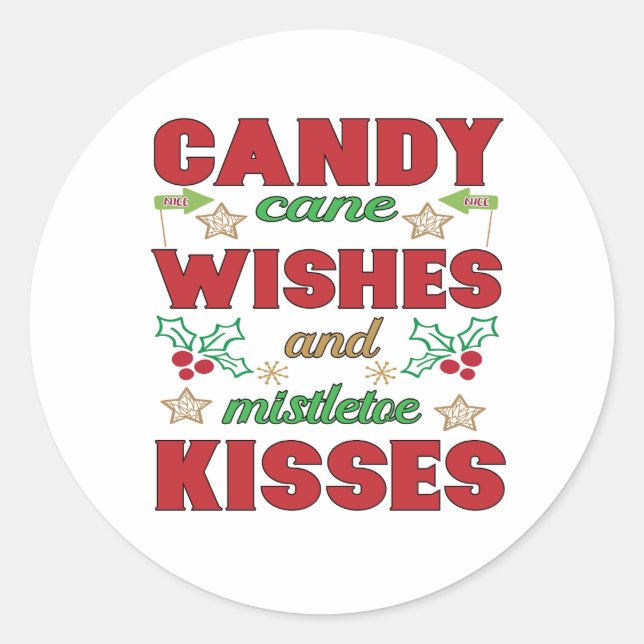 Weihnachten Runder Aufkleber (Vorderseite)