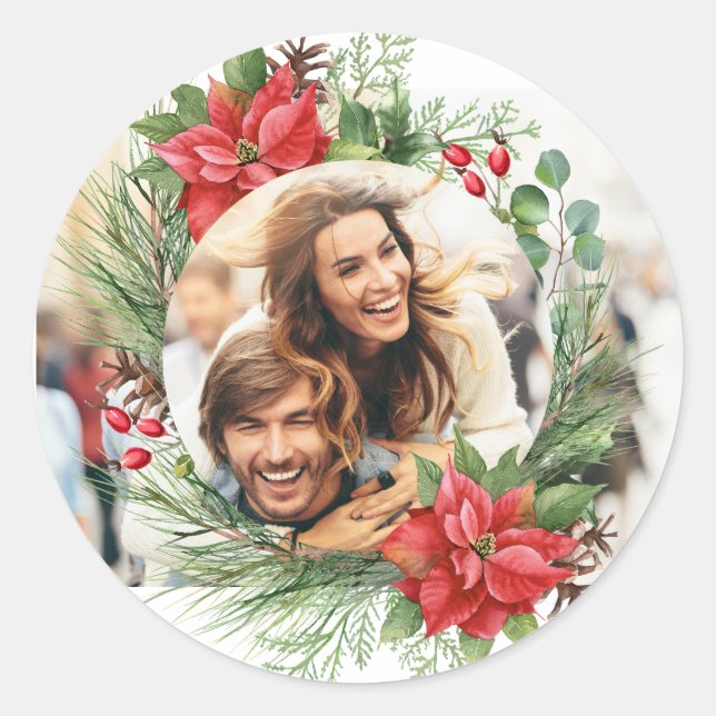 Weihnachten Runder Aufkleber (Vorderseite)