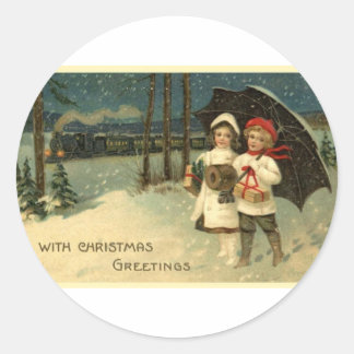 Weihnachten Runder Aufkleber