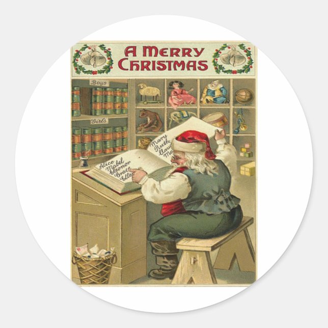 Weihnachten Runder Aufkleber (Vorderseite)