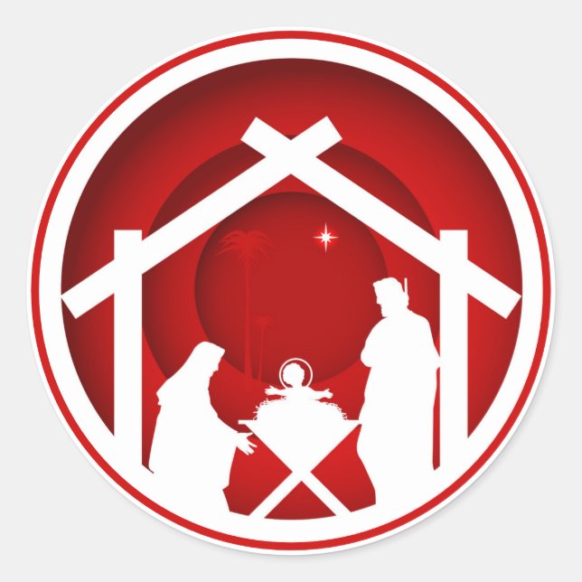 Weihnachten Runder Aufkleber (Vorderseite)