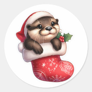 Weihnachten Runder Aufkleber