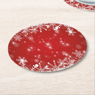 Weihnachten Runder Pappuntersetzer