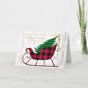 Weihnachten Rustic Sleigh Red Buffalo Kariert