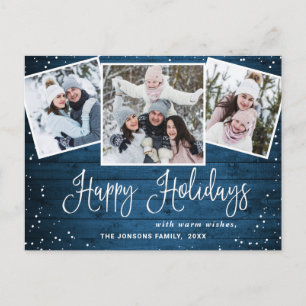 Weihnachten Rustikal Holz 3 FOTO Gruß Feiertag Postkarte