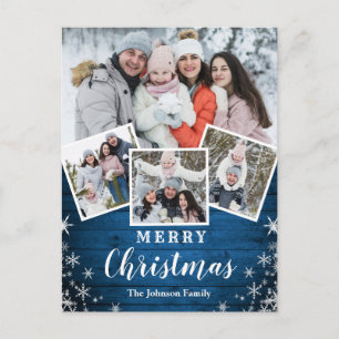 Weihnachten Rustikal Holz 4 FOTO Gruß Urlaub Postkarte