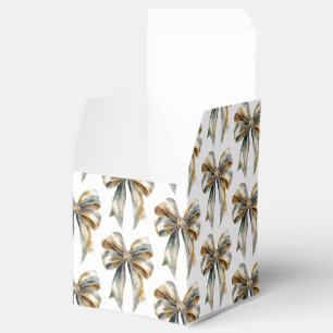 Weihnachten Rustikal White Green Gold Bow Geschenkschachtel