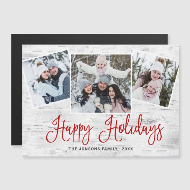 Weihnachten Rustikale Birke Bark 3 FOTO Magnetkart Magnetkarte (Vorne/Hinten)