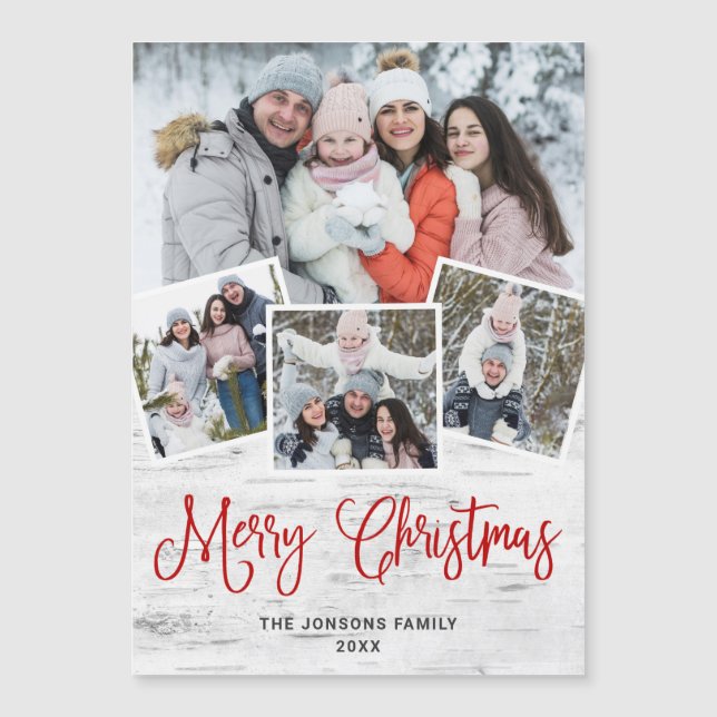 Weihnachten Rustikale Birke Bark 4 FOTO Magnetkart Magnetkarte (Vorderseite)