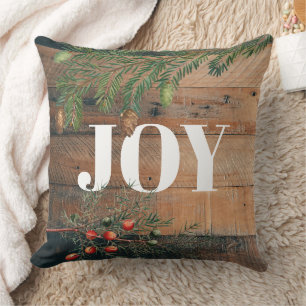 Weihnachten Rustikale Holz Freude Kissen