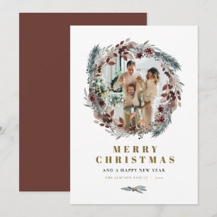 WEIHNACHTEN Rustikale Kiefernwälder Weihnachtskart Einladung